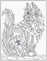 Animal Mandalas (Mindfulness) Coloring Pages . cat coloring  book for  adults and  kids