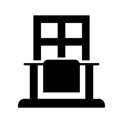 Obraz premium Balcony railing icon. Architecture and building facade filled symbol. Black and white.