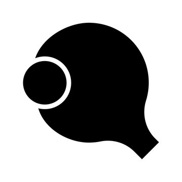 Eye prosthesis icon. Healthcare and prosthetics filled symbol. Black and white.