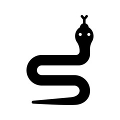 Fototapeta premium Snake reptile icon. Animals and reptile filled symbol. Black and white.