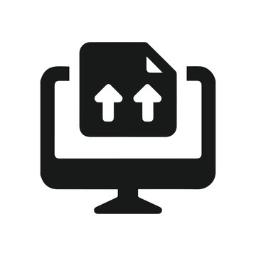 Black solid color data transfer with upward arrows