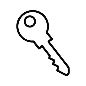 Black stylized key with looped bow and jagged shaft