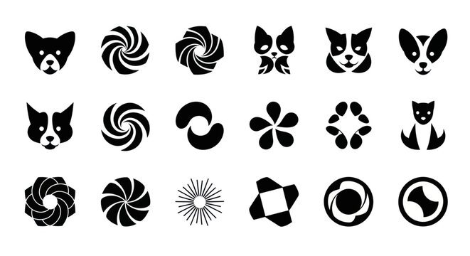 Abstract graphic elements black and white