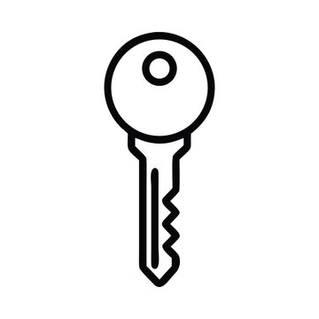 Minimalist black key with circular handle simple flat keyhole