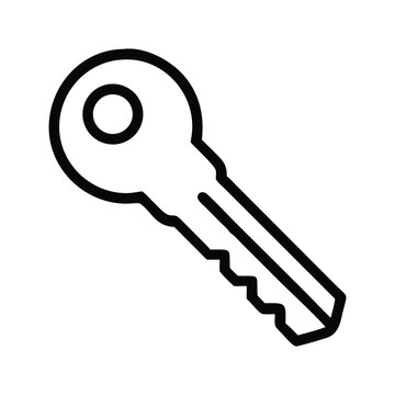Black line style key isolated on white background black key line key