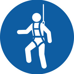 Mandatory Safety Sign Icon for Full Body Harness and Personal Fall Protection Equipment for Work at Height © Hanifer