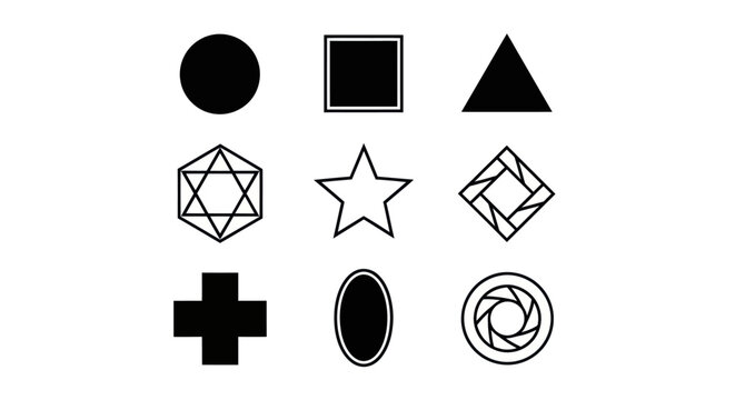 Geometric shapes circle square triangle
