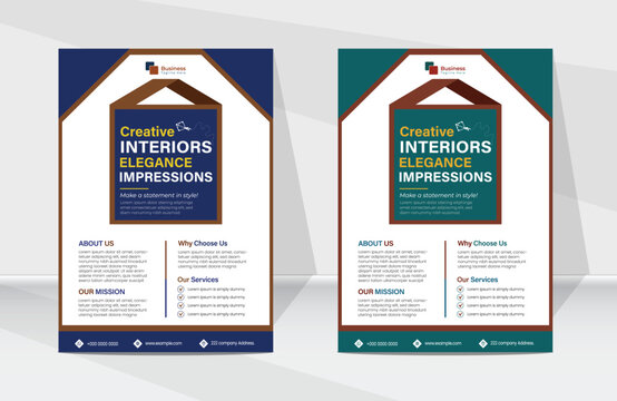 Modern Interior  Flyer Design, Vertical Layout, Geometric Diagonal Elements, Luxury Color Theme&rdquo;