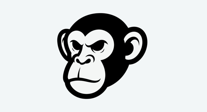 Black and white monkey face graphic