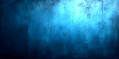 Obraz premium Vector Abstract moody blue gradient textured background with faded concrete wall of deep water reflection.