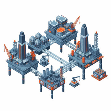 Industrial Oil Rig Platform Structure.