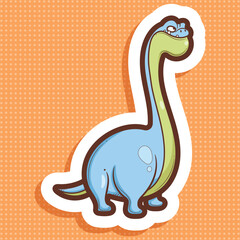 Cute Cartoon Brontosaurus Dinosaur Illustration © Isuri