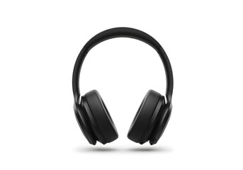 Fototapeta premium Black wireless headphones with adjustable headband and ear cushions