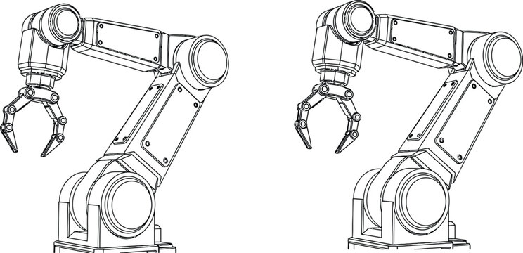 Robotic arm industrial robot illustration