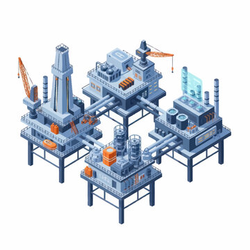 Industrial oil rig platform structure.