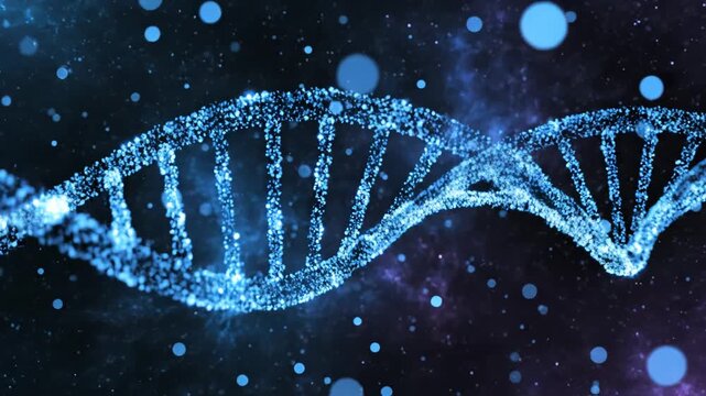 DNA double helix in space ideal for sleek commercial backgrounds and title sequences