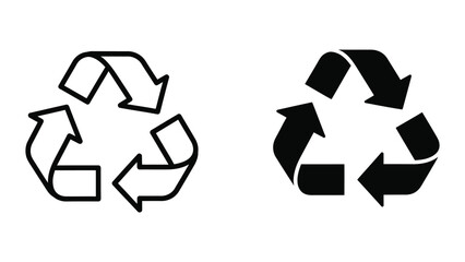 Obraz premium Recycling symbol icons in two styles