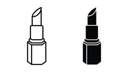 Fototapeta premium Minimalist lipstick icon with contrasting colors