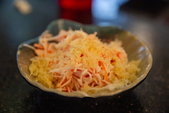 Crab salad with panko flakes
