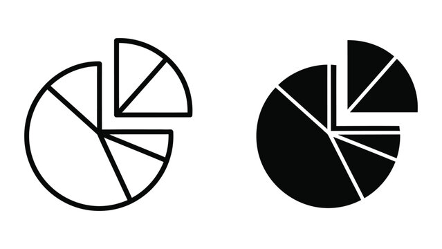 Split pie chart comparison with black and white sections