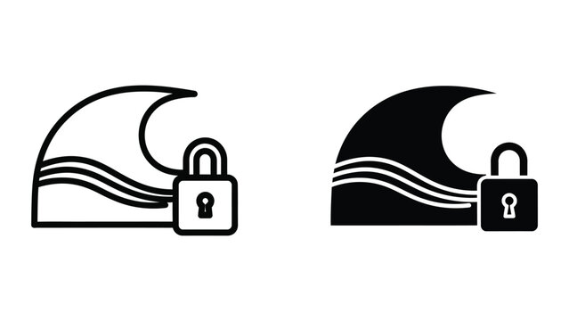 Secure book and document icons with padlock symbols