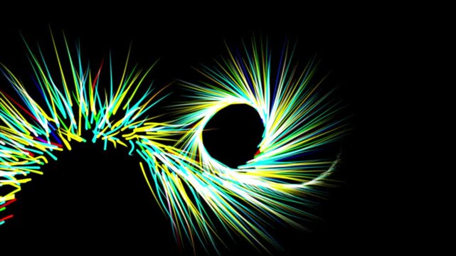 Abstract colorful line light streaks with motion and futuristic technology, 4K speed lines seamless loop video for cinematic background effects and high-end professional video editing.