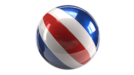 Naklejka premium symbolic sphere cutout of tricolor flag ball with detailed central emblem, glossy patriotic design element with smooth finish, , isolated on white background