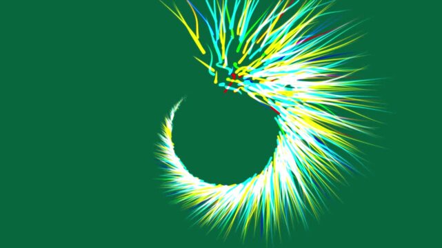 Glowing lines and particles light streaks effect, abstract explosion energy trail, 4K cinematic motion graphics for high-end video projects, seamless loop for creative professionals