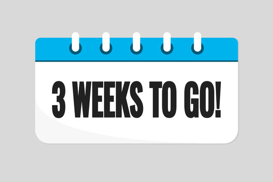 Countdown weekly calendar icon - 3 weeks to go