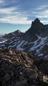 Majestic Mountain Landscape with Snow and Rugged Peaks in British Columbia, Canada