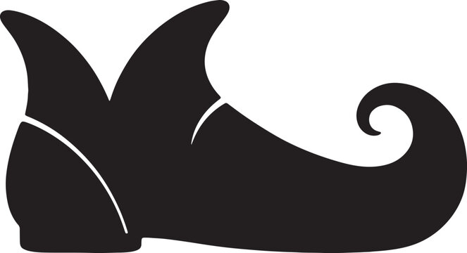 Black, minimalist, vector devil tail, horn, silhouette icon isolated on Transparent Background