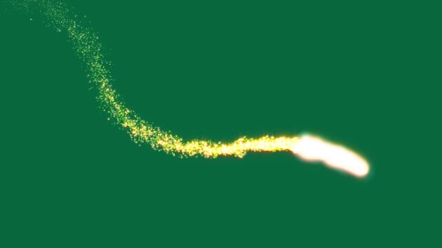 Luxury white glitter sparkles line trail with magic dust and pixie dust path, Christmas stars isolated on green screen background, glitter stars particles overlay for festive video projects 4K