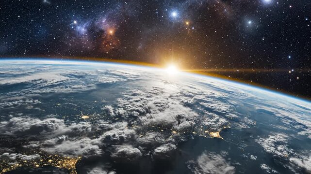 Earth from space with sunrise emphasizing high-end commercial value and versatility