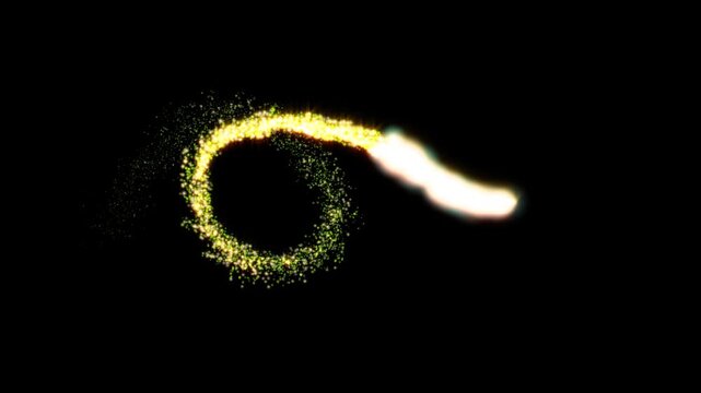 Magic sparkles glitter line stars with white glowing glitter line animation, fairy dust wand glitter stars trail on black screen, 4K resolution shimmering starburst for cinematic transitions