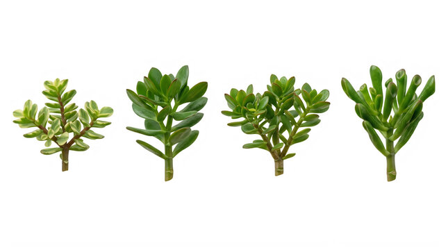 Set of simple green tufted grasses for lawn and backyard design frontal isolated png on a transparent background perfectly cutout high resolution