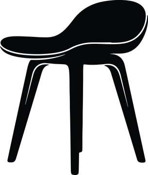 Silhouette vector of a modern minimalist three legged stool design