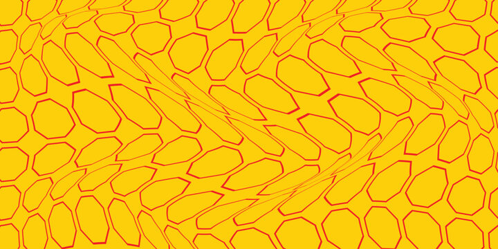 simple red outline octagon wave pattern for banner poster background.