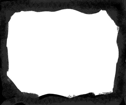 A movable frame with a grunge texture. A rectangular screen with dark, moving lines