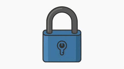 Naklejka premium A Simple Blue Padlock Icon, Symbolizing security, protection, and privacy.