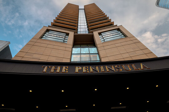 Tokyo, Japan - March 28, 2026: The Peninsula Tokyo luxury hotel building in Marunouchi district in Tokyo, Japan
