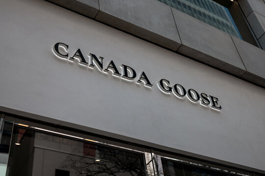 Tokyo, Japan - March 29, 2026: Canada Goose retail storefront signage on building facade in Tokyo, Japan.

