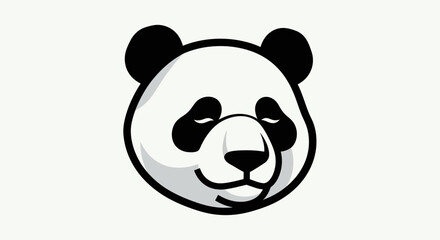 Cartoon panda head on white background © Yoamn