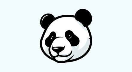 Cartoon panda head on white background © Yoamn