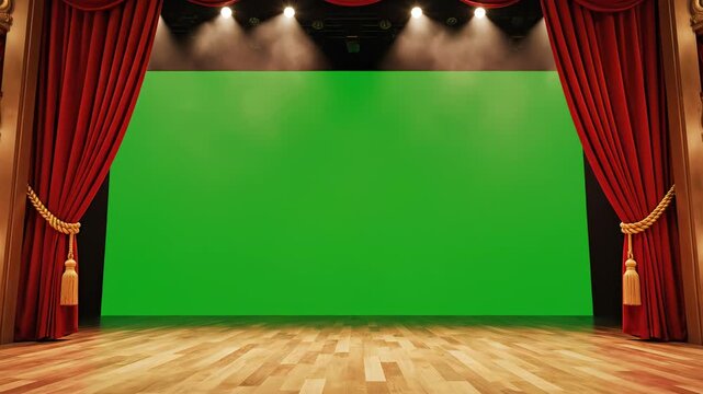 Theater stage with red curtains representing smart infrastructure and connectivity