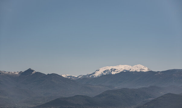 A view of Molise in early spring. View from the village of Fornelli.