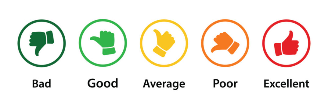 Set of rating thumb icon set. Thumbs up, down and sideways symbol icon set. vector illustration