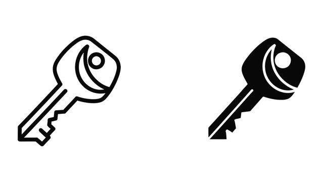 Simple black and white key icon pair