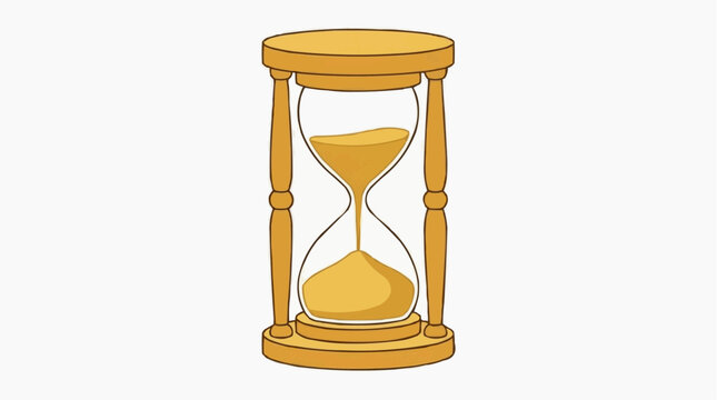 An Hourglass depicting Time passing, sands flow with a timeless elegance. This photorealistic capture embodies the concept of time and its passage.
