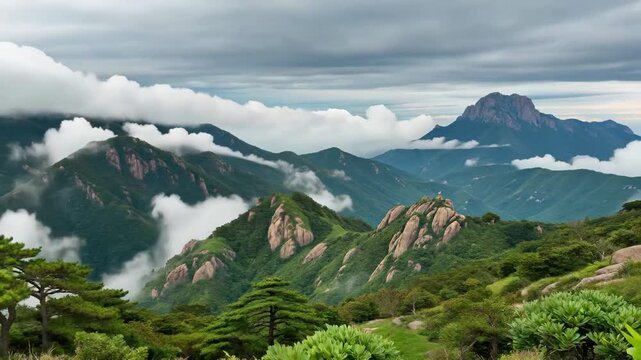 Mountain sea of clouds natural scenery materials