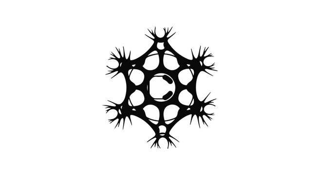 Fractal star structure forms an intricate geometric pattern with sharp radial extensions and circles.